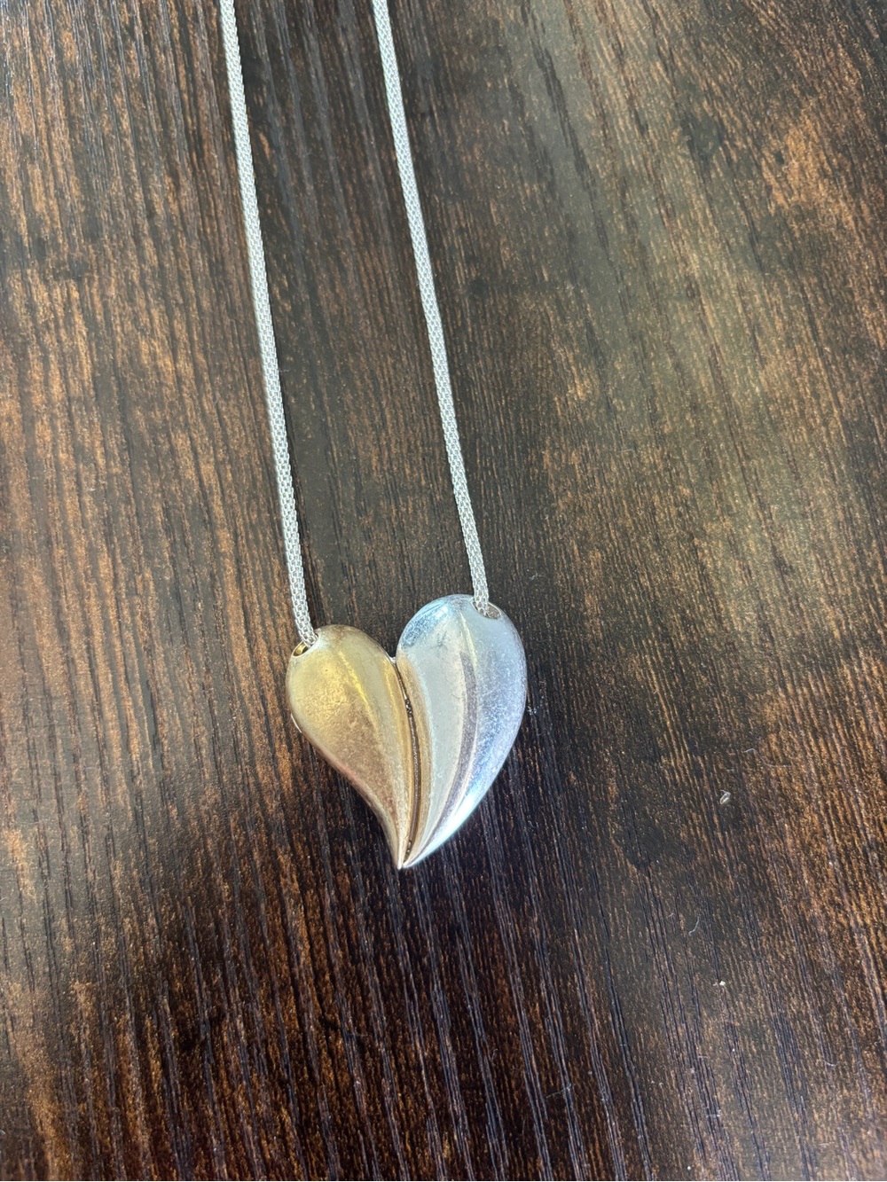 J.Jill Two-Tone Heart Pendant Necklace - Gold & Silver